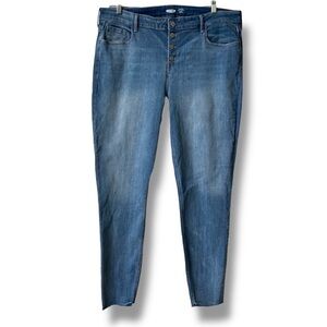 OLD NAVY Rockstar Jeans Super Skinny Ankle Mid-Rise Exposed Fly Size 18T